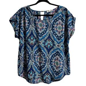Love First Women’s Blue Printed Blouse